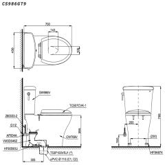 Ảnh Bồn cầu 2 khối TOTO CS986GT9 4