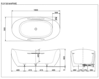 Ảnh Bồn tắm đặt sàn TOTO PJY1814HPWE 2