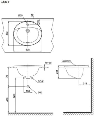 Ảnh Chậu rửa đặt bàn TOTO L501C 2
