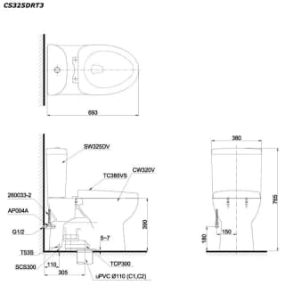 Ảnh Bồn cầu 2 khối TOTO CS325DRT3 2