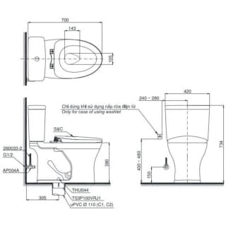 Ảnh Bồn cầu 2 khối TOTO CS735DT3 2