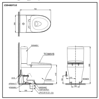 Ảnh Bồn cầu 2 khối TOTO CS948DT10 2