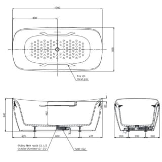Ảnh Bồn tắm đặt sàn TOTO PJY1734HPWEN/TVBF412 2