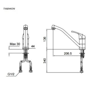 Ảnh Vòi rửa bát TOTO TX604KDN 2