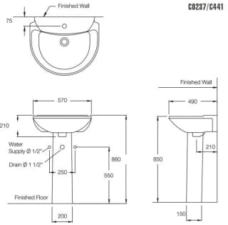 Ảnh Chậu rửa treo tường COTTO C2037+C411 2