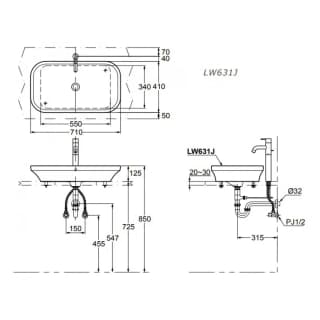 Ảnh Chậu rửa đặt bàn TOTO LW631JW/F 2