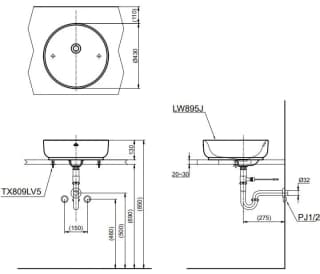 Ảnh Chậu rửa đặt bàn TOTO LW895JW/F 2