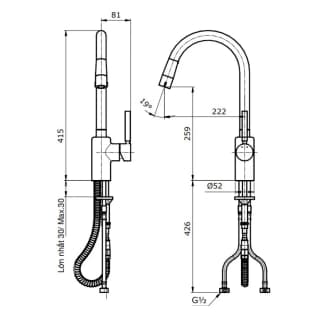 Ảnh Vòi rửa bát TOTO TX608KNBR 2