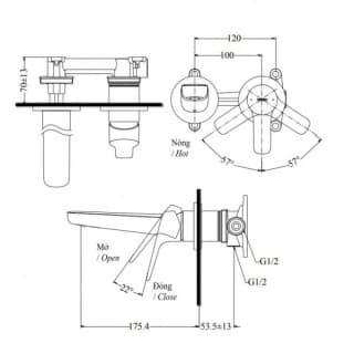Ảnh Vòi chậu gắn tường TOTO TLG03307BB 2