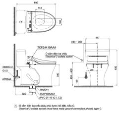 Ảnh Bồn cầu thông minh TOTO MS855DW14 2
