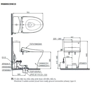 Ảnh Bồn cầu điện tử TOTO MS885CDW23 2