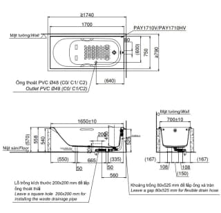 Ảnh Bồn tắm nhựa TOTO PAY1710HV/TVBF411 2