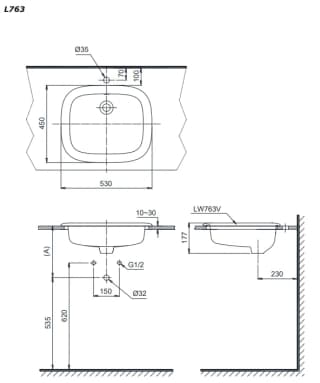 Ảnh Chậu rửa đặt bàn TOTO L763 2