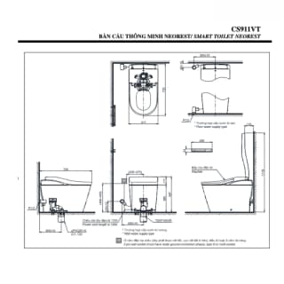 Ảnh Bồn cầu thông minh TOTO CS911VT/TCF87120GAA/T53P100VR 2