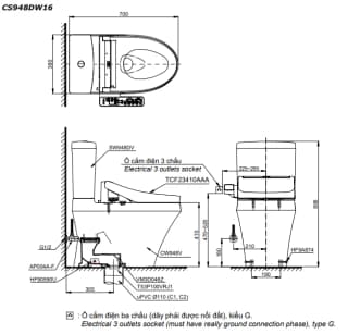 Ảnh Bồn cầu điện tử TOTO CS948DW16 2
