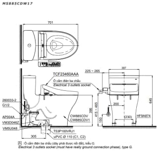 Ảnh Bồn cầu điện từ TOTO MS885CDW17 2