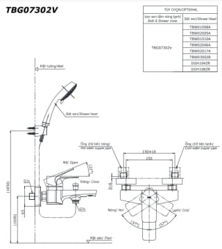 Ảnh Sen tắm nhiệt độ TOTO TBG07302VA/TBW01035V 2