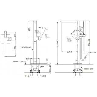 Ảnh Vòi sen bồn tắm TOTO TBG02306BA/TBN01105B 2