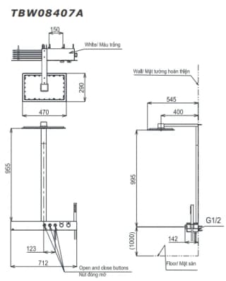 Ảnh Sen tắm cây TOTO TBW08407A 2