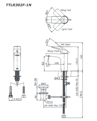 Ảnh Vòi chậu TOTO TTLR302F-1NR 2