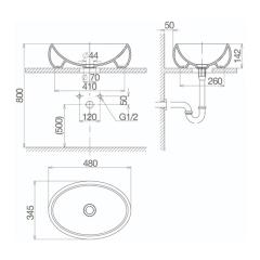 Ảnh Chậu rửa bàn đá Viglacera CD30 2