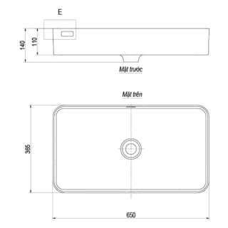 Ảnh Chậu rửa đặt bàn Viglacera P.21.140 2