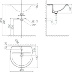 Ảnh Chậu rửa đặt bàn Viglacera CD12 2