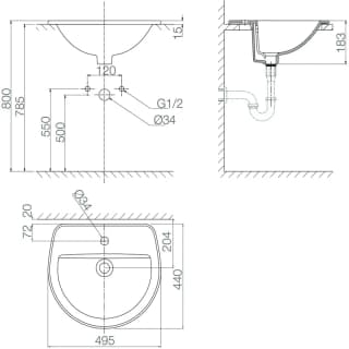 Ảnh Chậu rửa đặt bàn Viglacera CD12 3