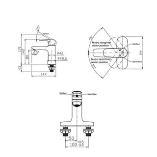 Ảnh Vòi chậu 3 lỗ nóng lạnh VG332 3