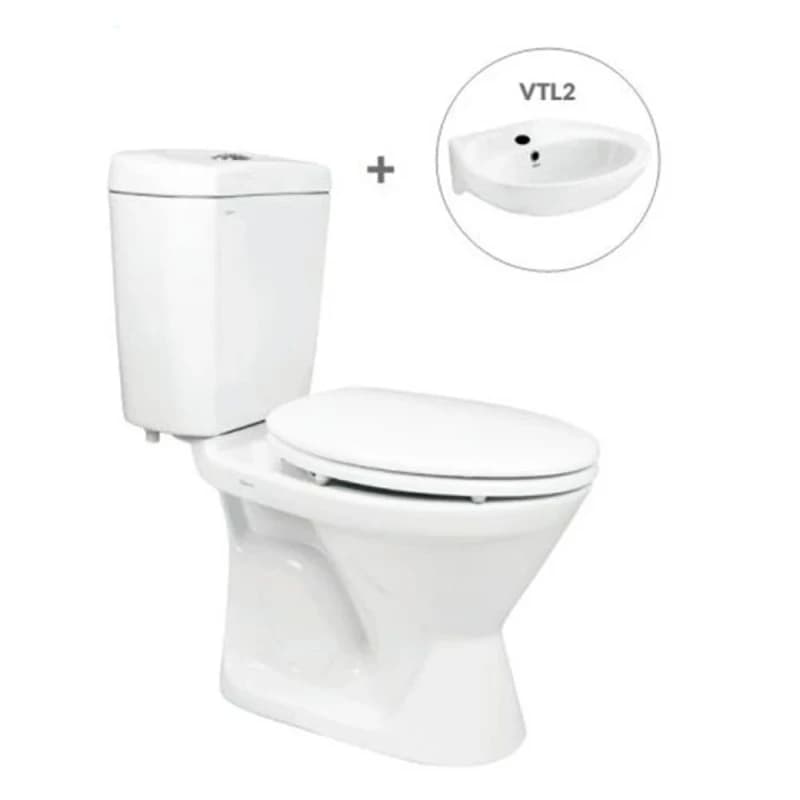 Bồn cầu Viglacera VI66 + Chậu VTL2 (hoặc VTL3)