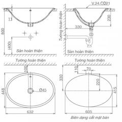 Ảnh Chậu rửa đặt bàn Viglacera CD21 2