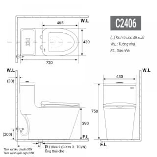 Ảnh Bồn cầu 1 khối D&K DK-C2406 2