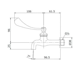 Ảnh Vòi chậu gắn tường TOTO T23BQ13N 2