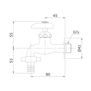 Ảnh Vòi nước lạnh TOTO T26-13 2