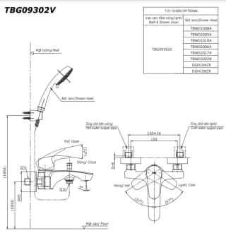 Ảnh Sen tắm nóng lạnh TOTO TBG09302VA/TBW01035V 2
