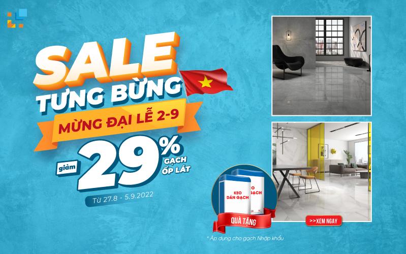 Mừng đại lễ 2/9 - Hải Linh tưng bừng giảm giá 29% gạch ốp lát cao cấp