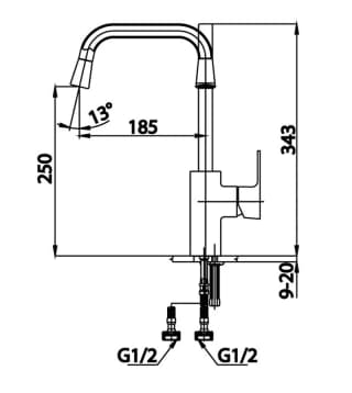 Ảnh Vòi rửa bát Cotto CT2203A 2