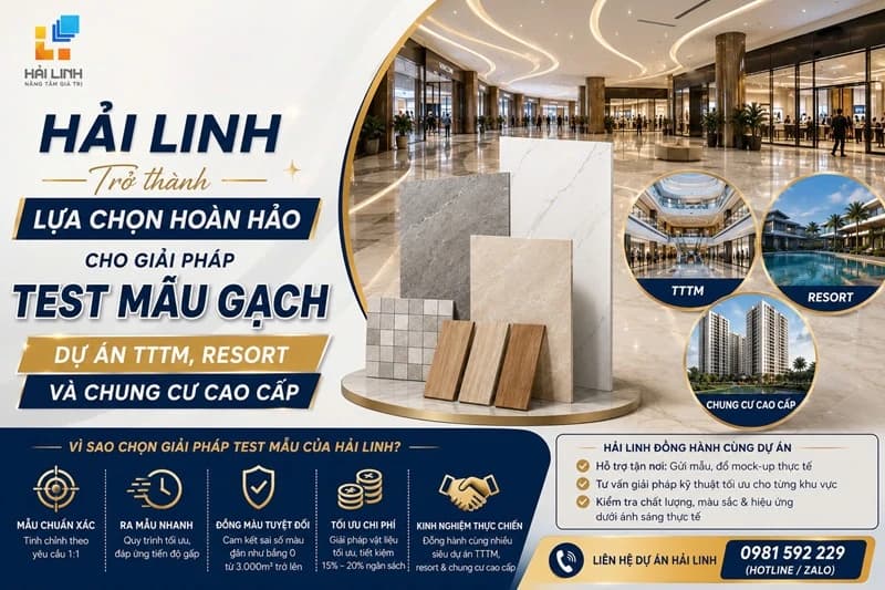 Giải mã lý do Hải Linh trở thành lựa chọn hàng đầu cho giải pháp Test Mẫu Gạch Dự Án TTTM, Resort và Chung cư cao cấp