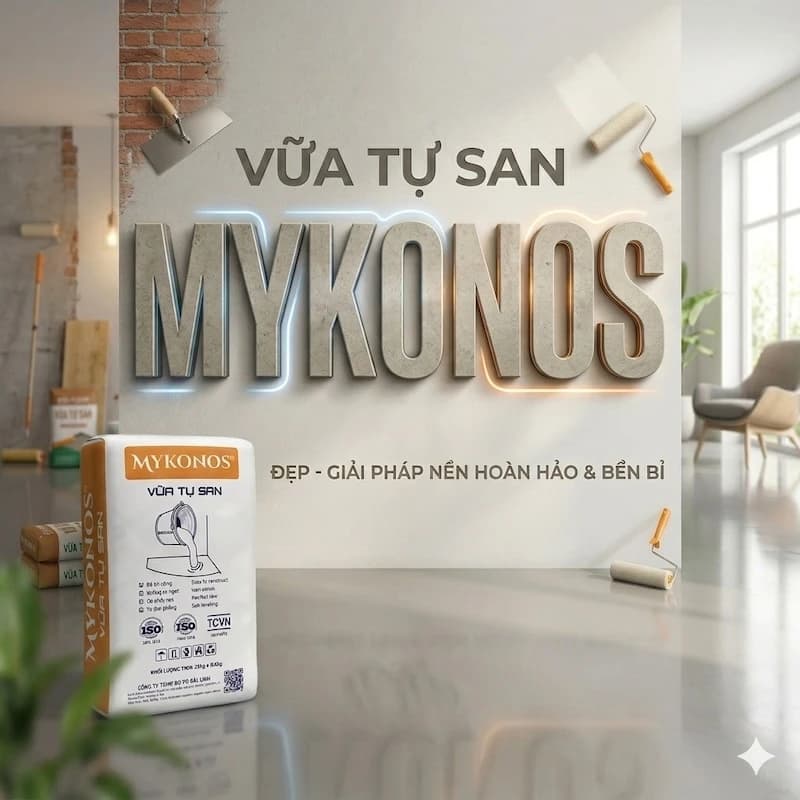Vữa tự san Mykonos có tốt ? Mua ở đâu?