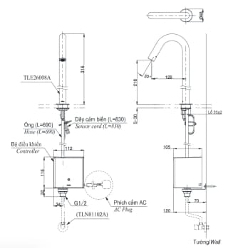 Ảnh Vòi cảm ứng tự động TOTO TLE26008V 2