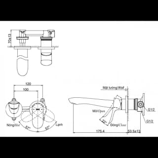 Ảnh Vòi chậu gắn tường TOTO TLG01311BB 2