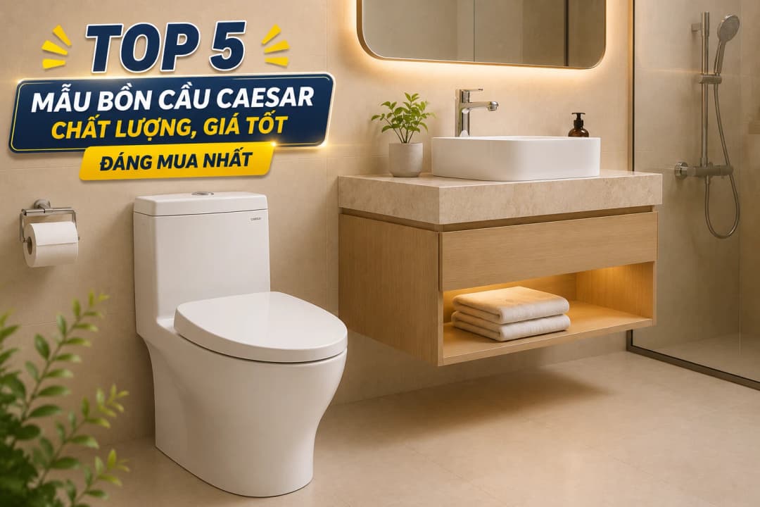 Top 5 mẫu bồn cầu Caesar chất lượng, giá tốt đáng mua nhất