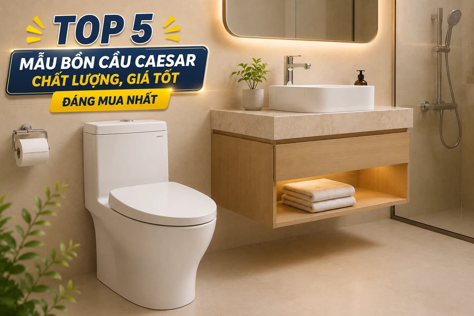 Top 5 mẫu bồn cầu Caesar chất lượng, giá tốt đáng mua nhất