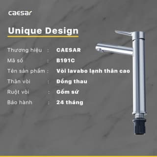 Ảnh Vòi chậu 1 đường lạnh Caesar B191C 2