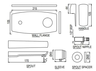 Ảnh Vòi chậu gắn tường Jaquar KUP-SSF-35233NKPMV 2