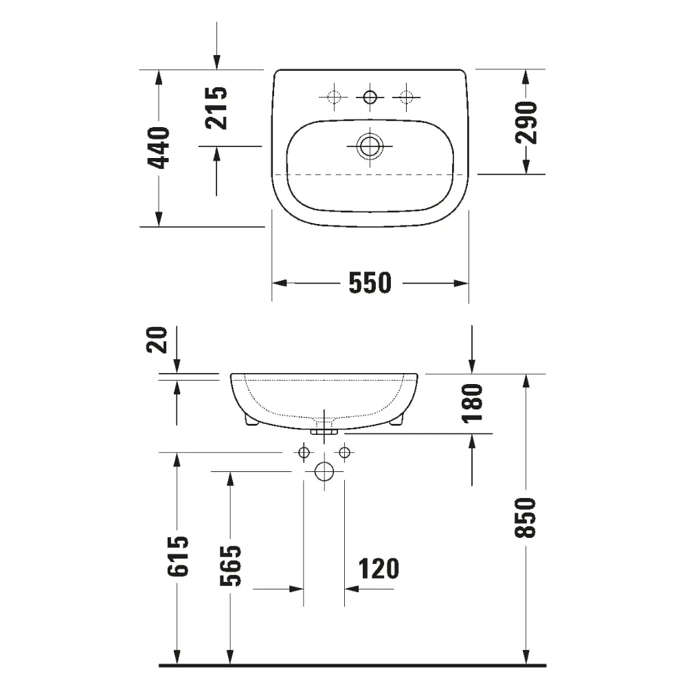 Ảnh Chậu rửa bán âm Duravit 0339550000 2