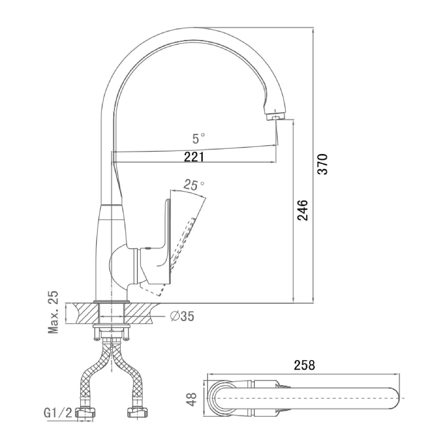 Ảnh Vòi rửa bát nóng lạnh D&K DK1252401 2