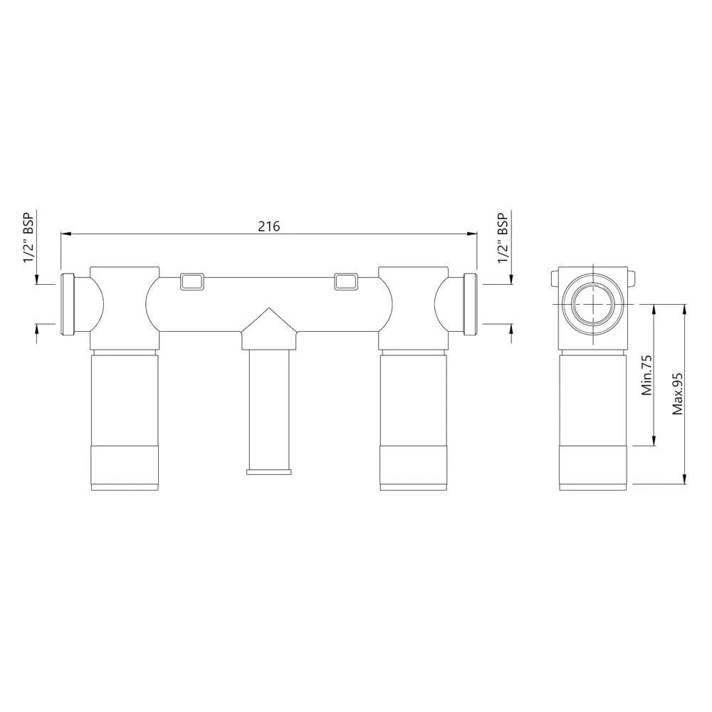 Ảnh Củ nóng lạnh âm tường cho voi 3 lỗ LAG-CHR-91423CV 2