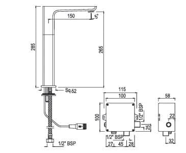 Ảnh Vòi chậu cảm ứng Jaquar SNR-BLM-15017PMV 2
