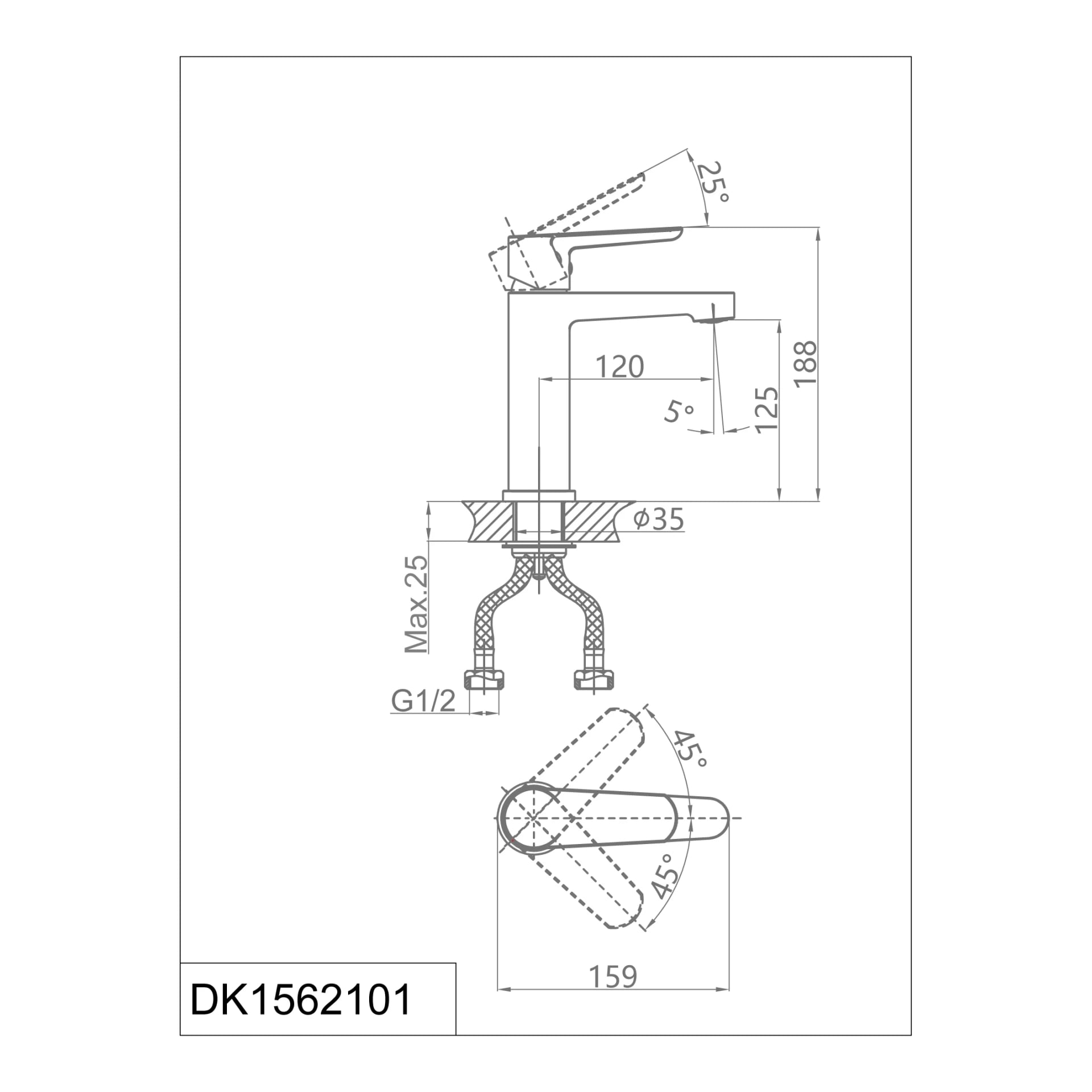 Ảnh Vòi chậu nóng lạnh D&K DK1562101 2